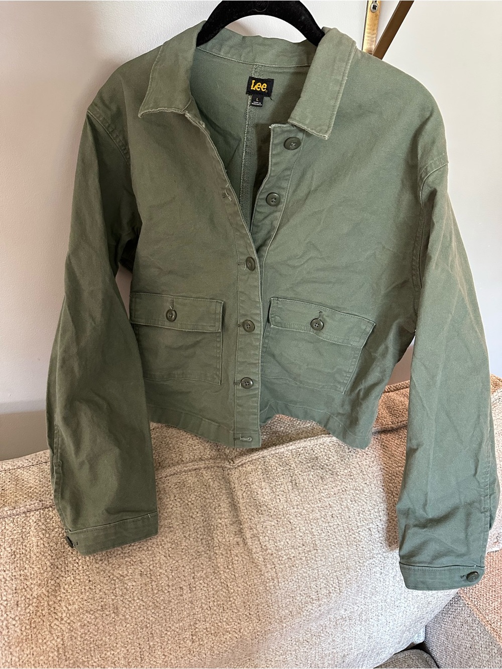 Lee Olive Utility Button-Front Jacket - Picture 3 of 7